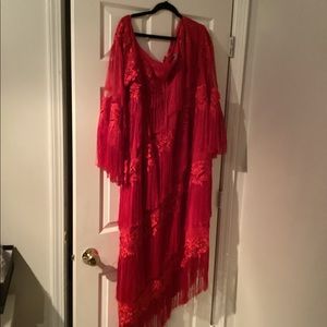 Red fringe dress